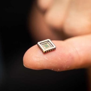 This shows the artificial neuron chip