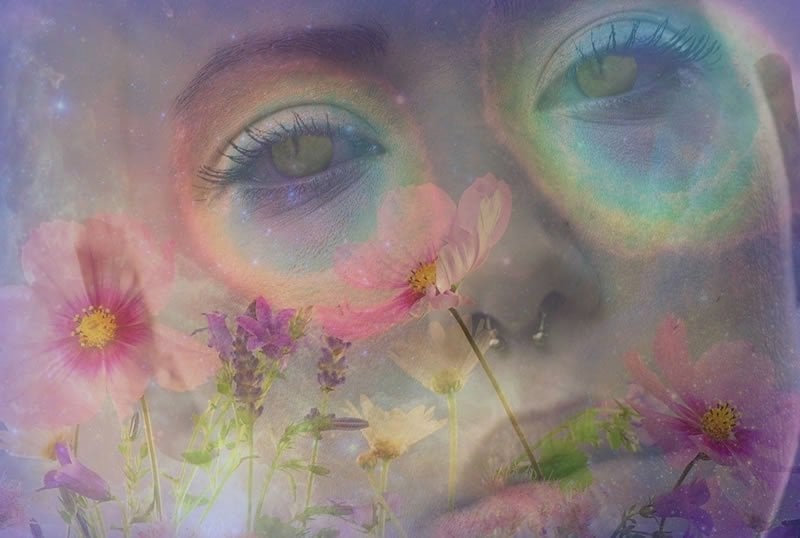 This shows a psychedelic face and flowers