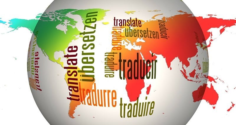 This shows the word translate in different languages