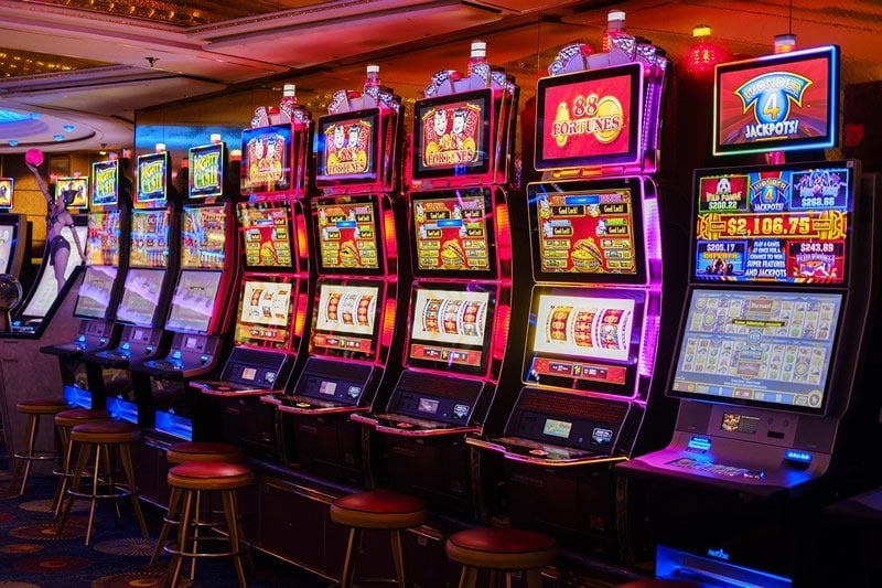 This shows slot machines