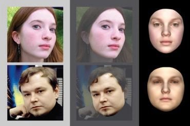This shows the process from real face image to computer generated face