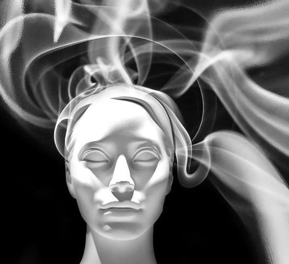 This shows a model's head