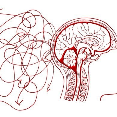 This shows a brain and squiggly lines