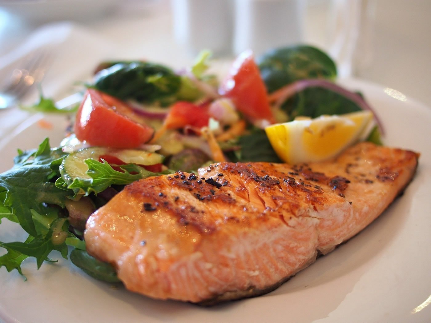 This shows salmon on a plate
