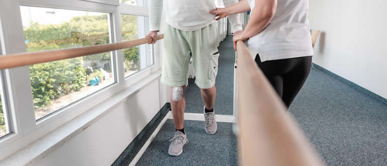 This shows the patient walking