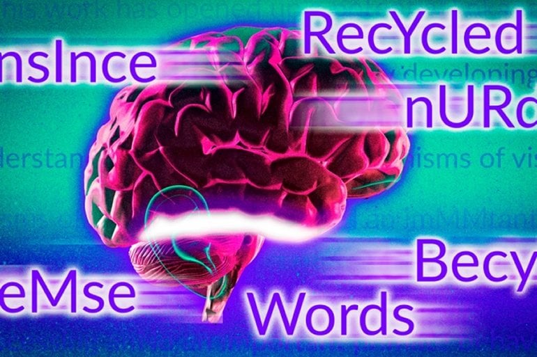 This shows a brain and words