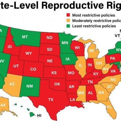 This map breaks down reproductive rights access state by state