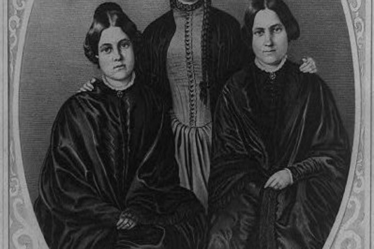 This shows the Fox sisters, believed to be the originators of the Victorian era Spiritualist movement