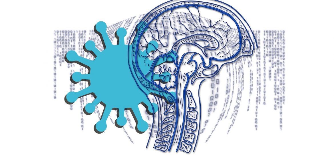 This shows a brain and covid