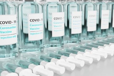 This shows vials of covid vaccine