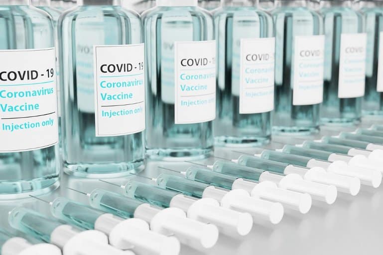 This shows vials of covid vaccine