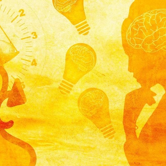 this shows the outline of a woman and an hour glass