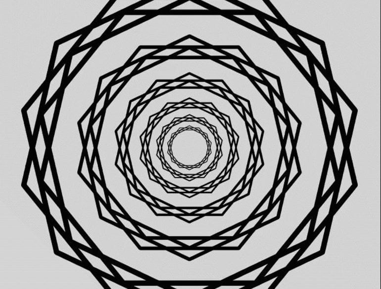 This shows the starburst optical illusion