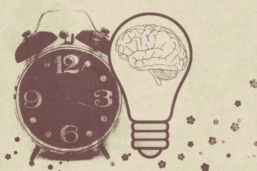 This shows a brain in a lightbulb and an alarm clock