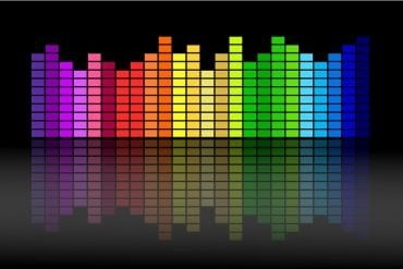 This shows the colored bars of a musical equalizer