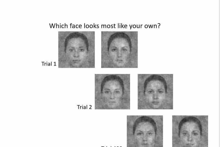 This shows different images of the same woman