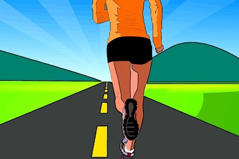 Este é um desenho de uma mulher correndo