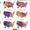 Esses mapas mostram os diferentes níveis de diferentes formas de poluição nos EUA