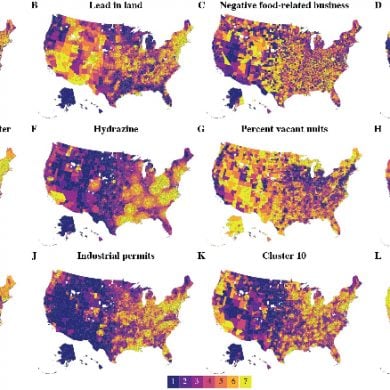 These maps shows the different levels of different forms of pollution across the USA