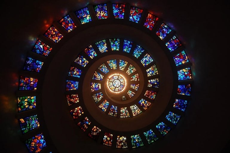 This shows stained glass windows