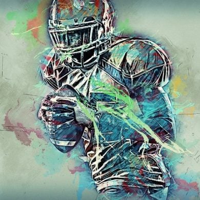 This is a drawing of a football player