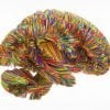 This shows a depiction of a brain made up of rainbow colored lines