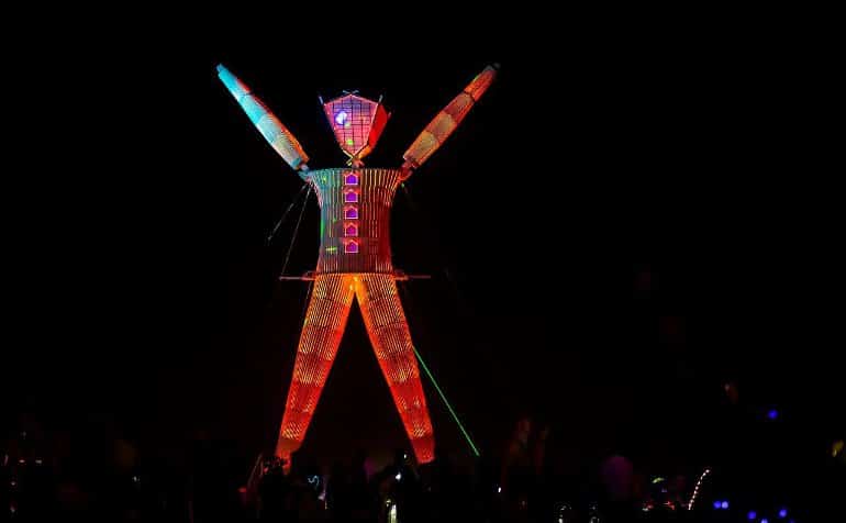 This shows the burning man