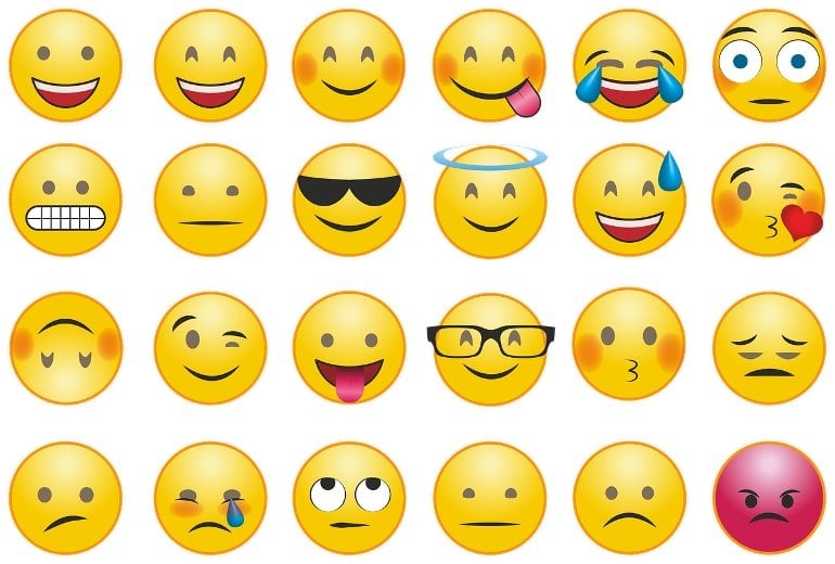 This shows emojis relaying different emotional expressions