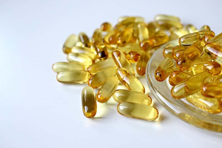 This shows fish oil capsules