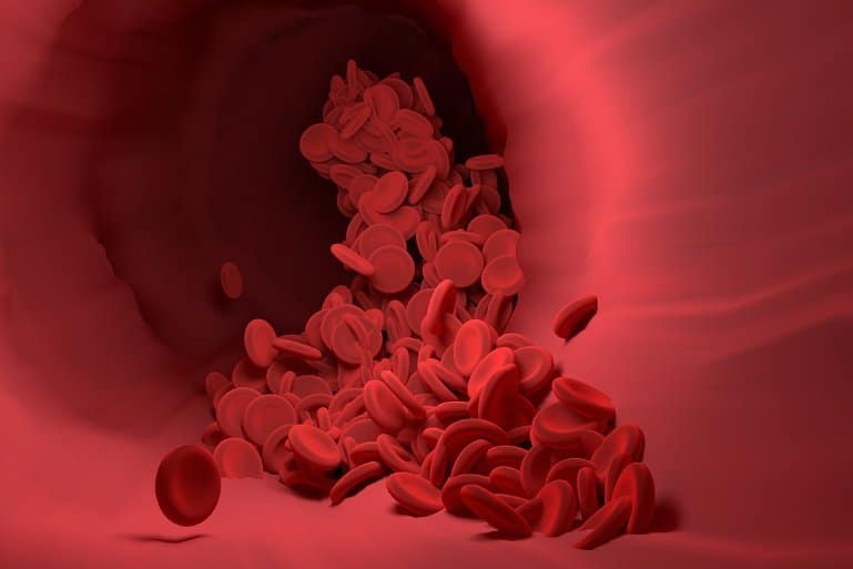 Esto muestra una ilustración de glóbulos rojos.