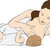 This is a cartoon of a woman who is breastfeeding