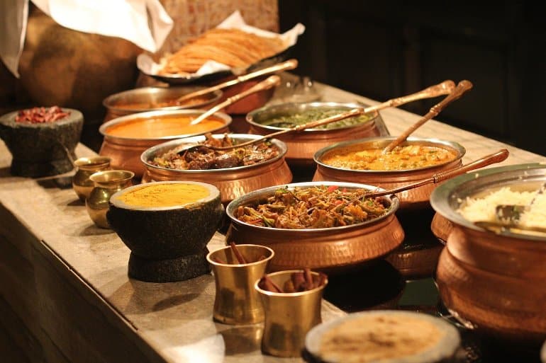 This shows a range of spicy dishes and spices