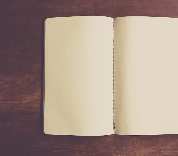 This shows blank pages in a book