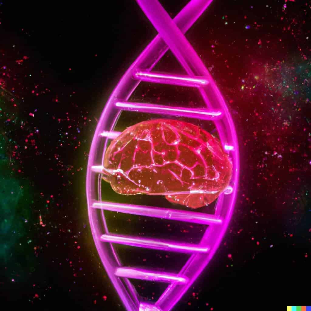 This shows DNA and a brain