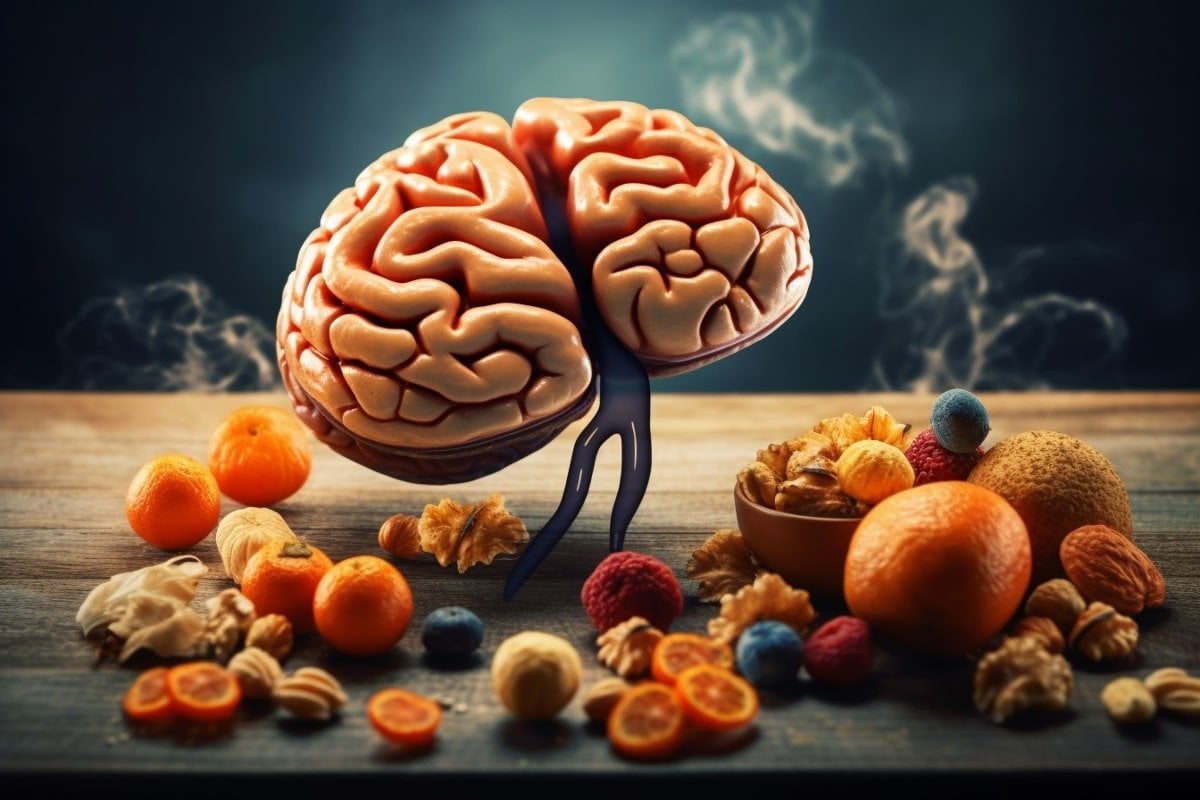 This shows a brain and food.
