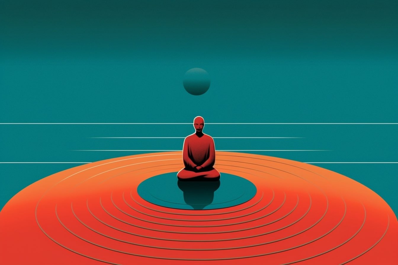 This shows a person meditating.