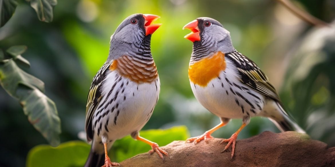 This shows zebra finches.