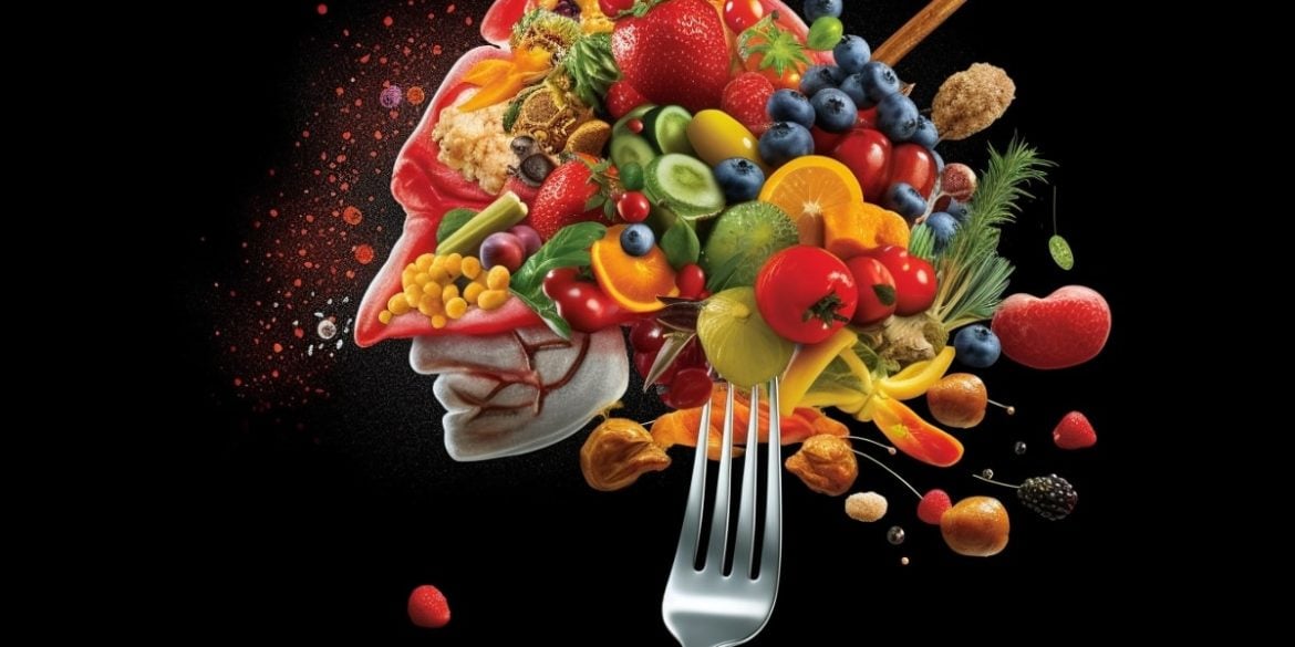 This shows a head made of food.