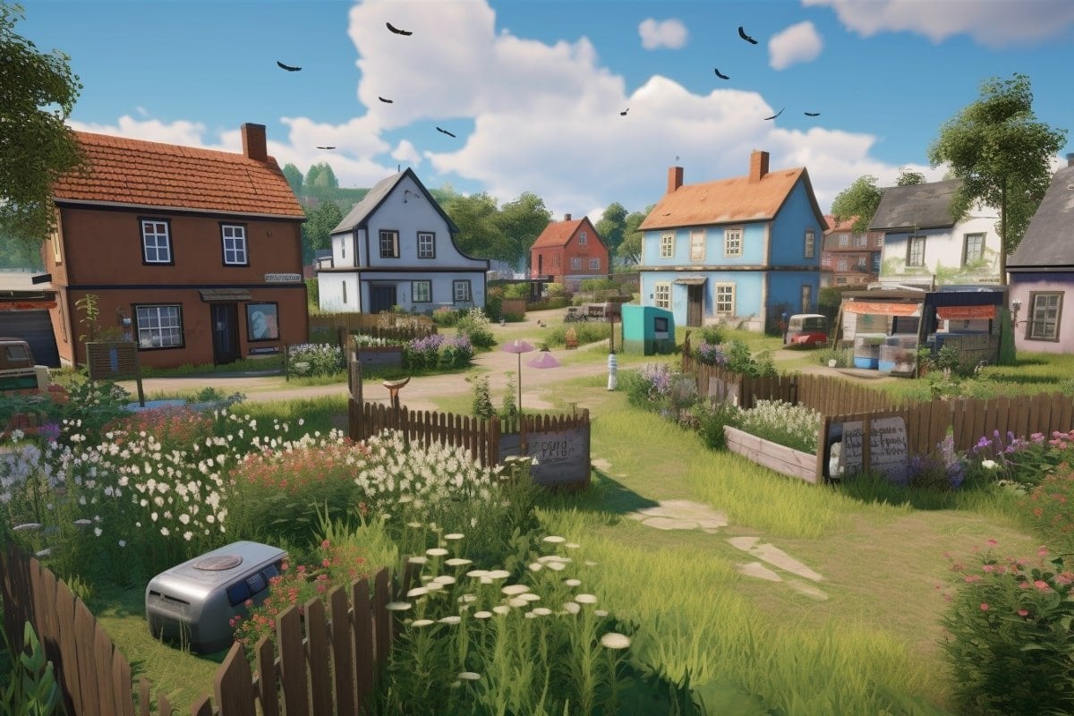 This shows a virtual village.