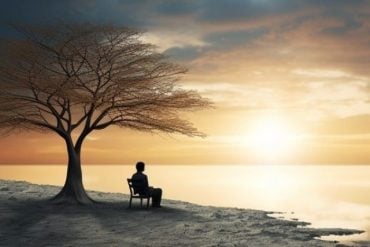 This shows a lonely person sitting under a tree.