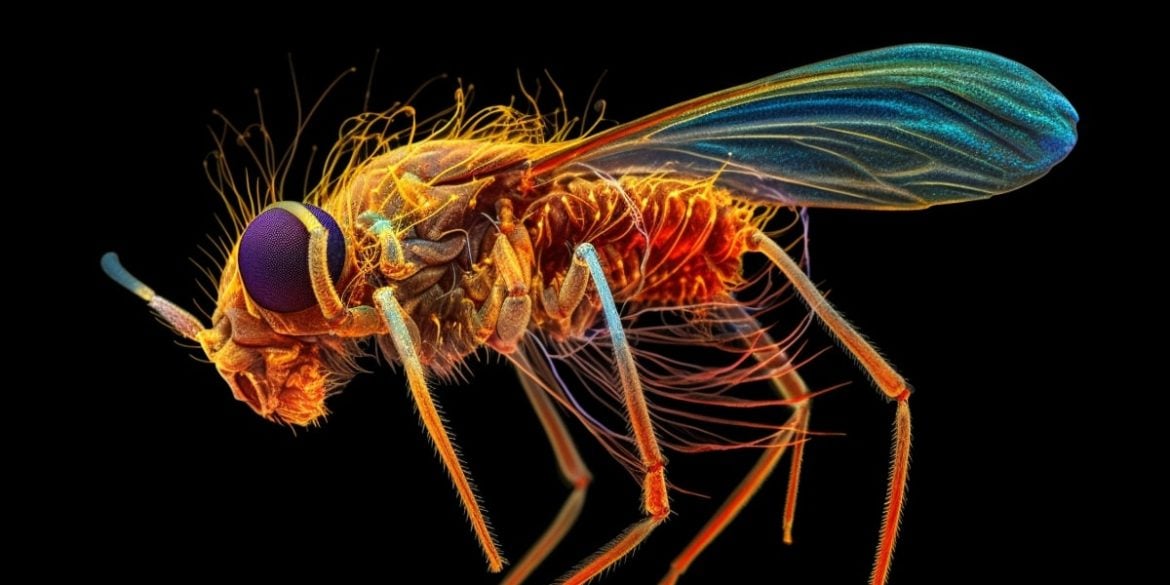 This shows a fruit fly.