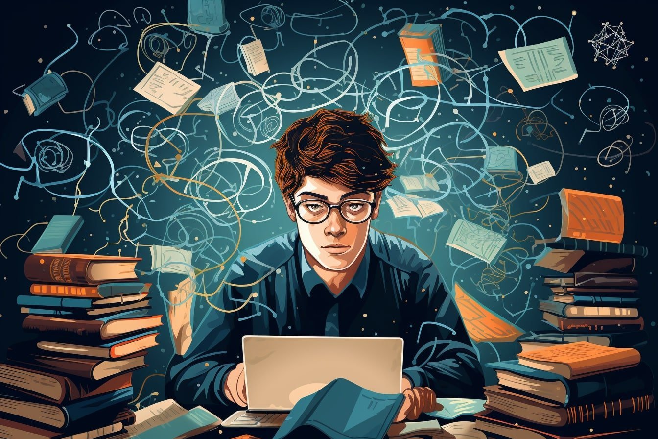 This shows a person studying.