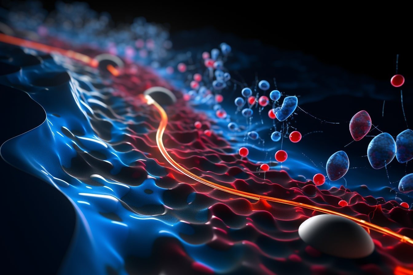 This shows a representation of an ion channel.