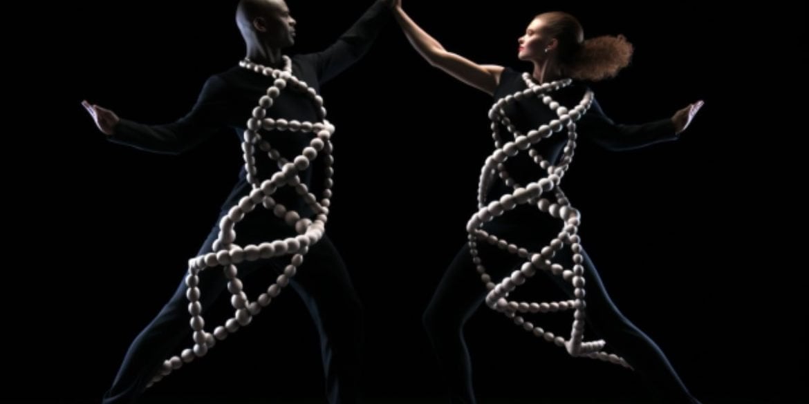 This shows DNA and people dancing.