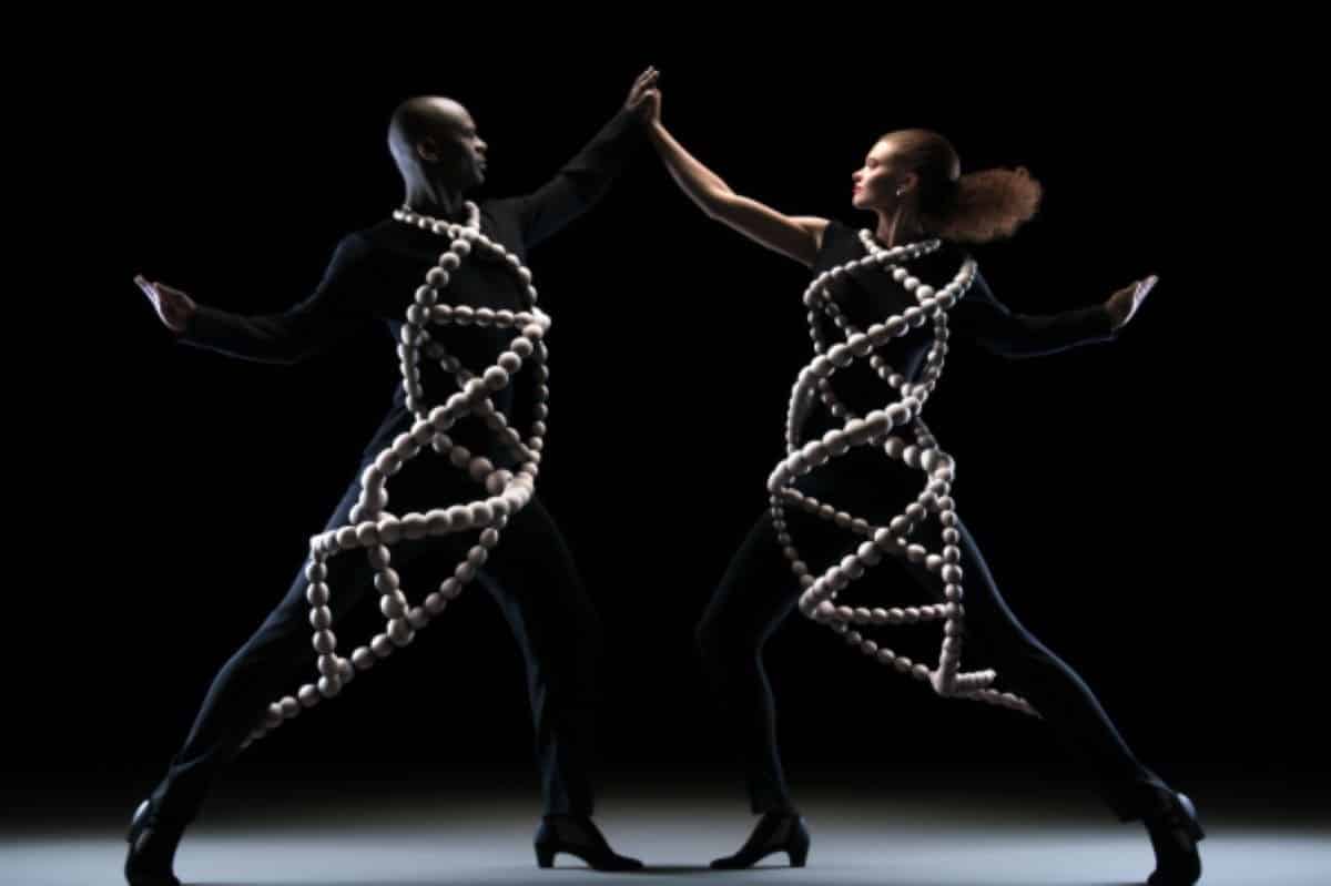 This shows DNA and people dancing.