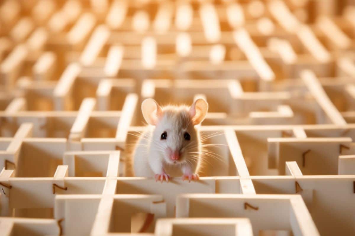 This shows a mouse in a maze.