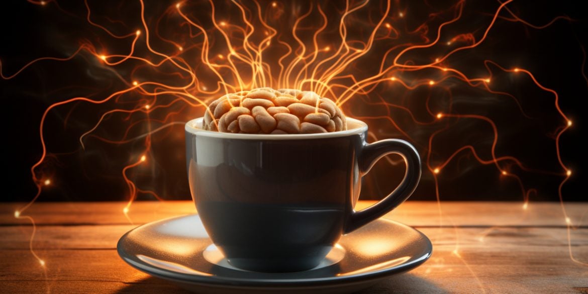 This shows a brain in a coffee cup.