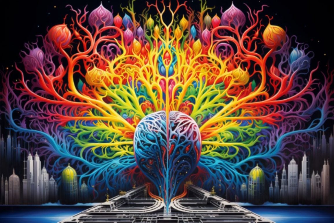 This shows a psychedelic brain.