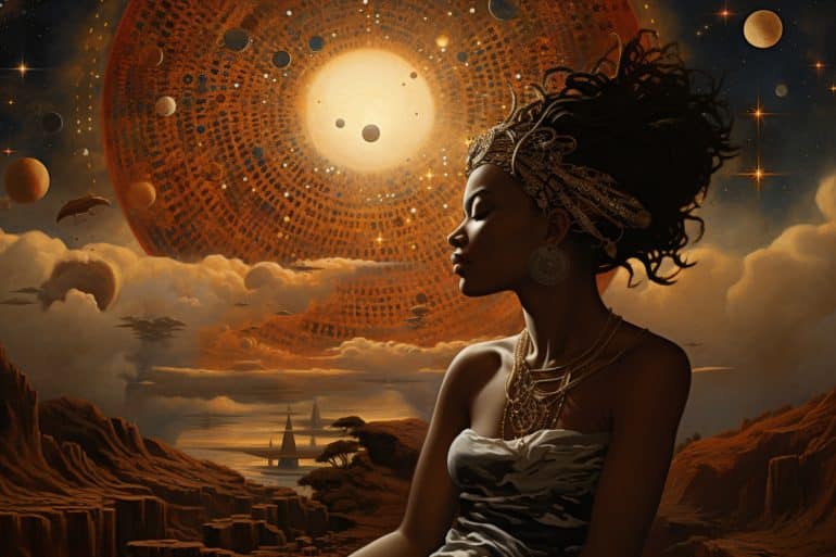 This shows a woman dreaming.