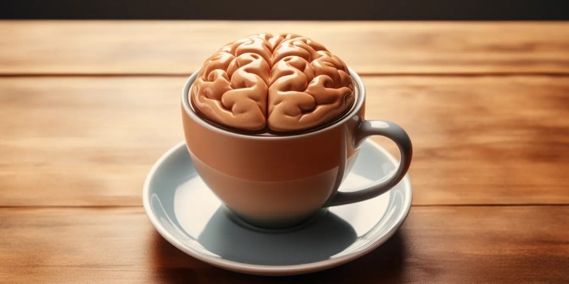This shows a cup of coffee and a brain.